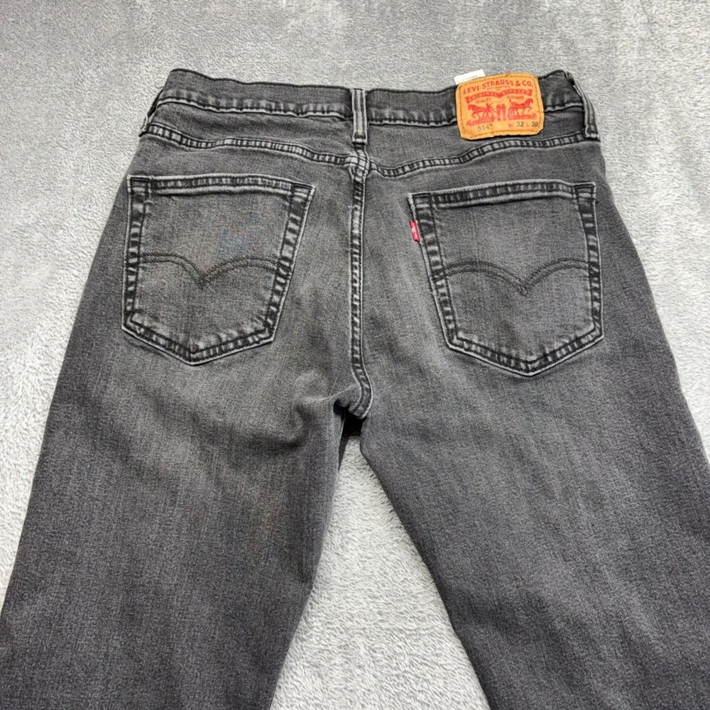 Levi's 514 Straight Fit Jeans Mens 32x30 Black Good Stretch Denim Zip Fly
